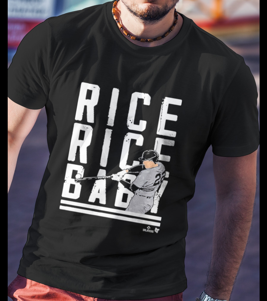 Rice Rice Baby Baseball Player Number 2 Batting Action T-Shirt