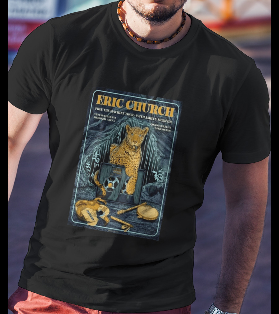 Eric Church Free The Machine Tour Jacksonville FL Vystar Veterans Memorial Arena April 10 2026 T-Shirt