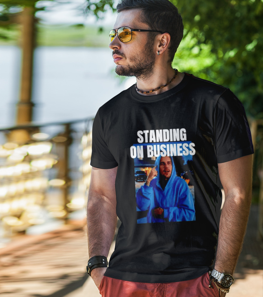 Standing On Business Blue Image T-Shirt