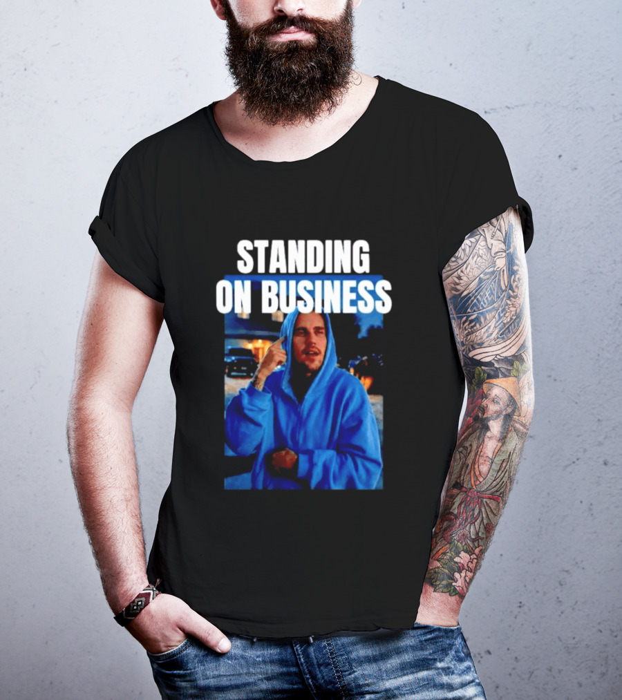 Standing On Business Blue Image T-Shirt