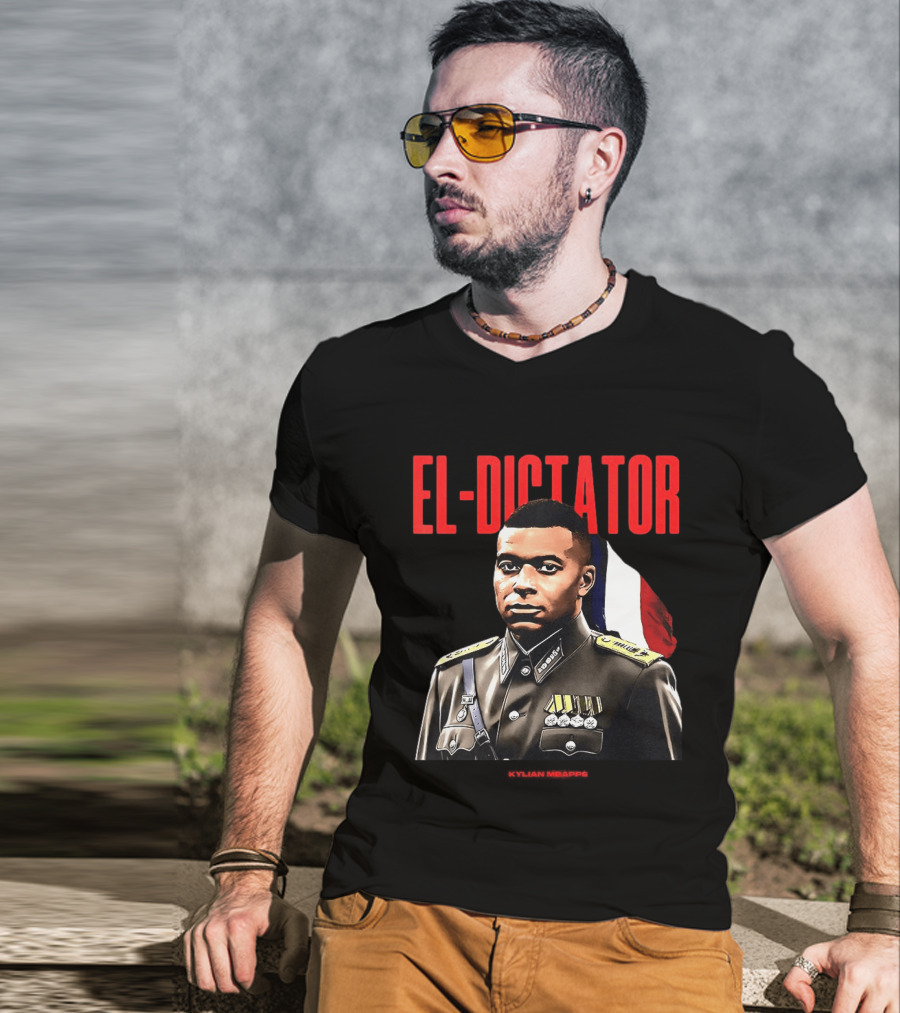 Kylian Mbappé El Dictator Military Uniform French Flag T-Shirt