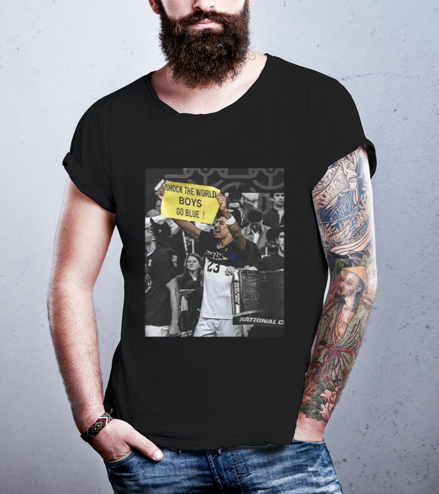 Shock The World Boys Go Blue Michigan Wolverines National Champions T-Shirt