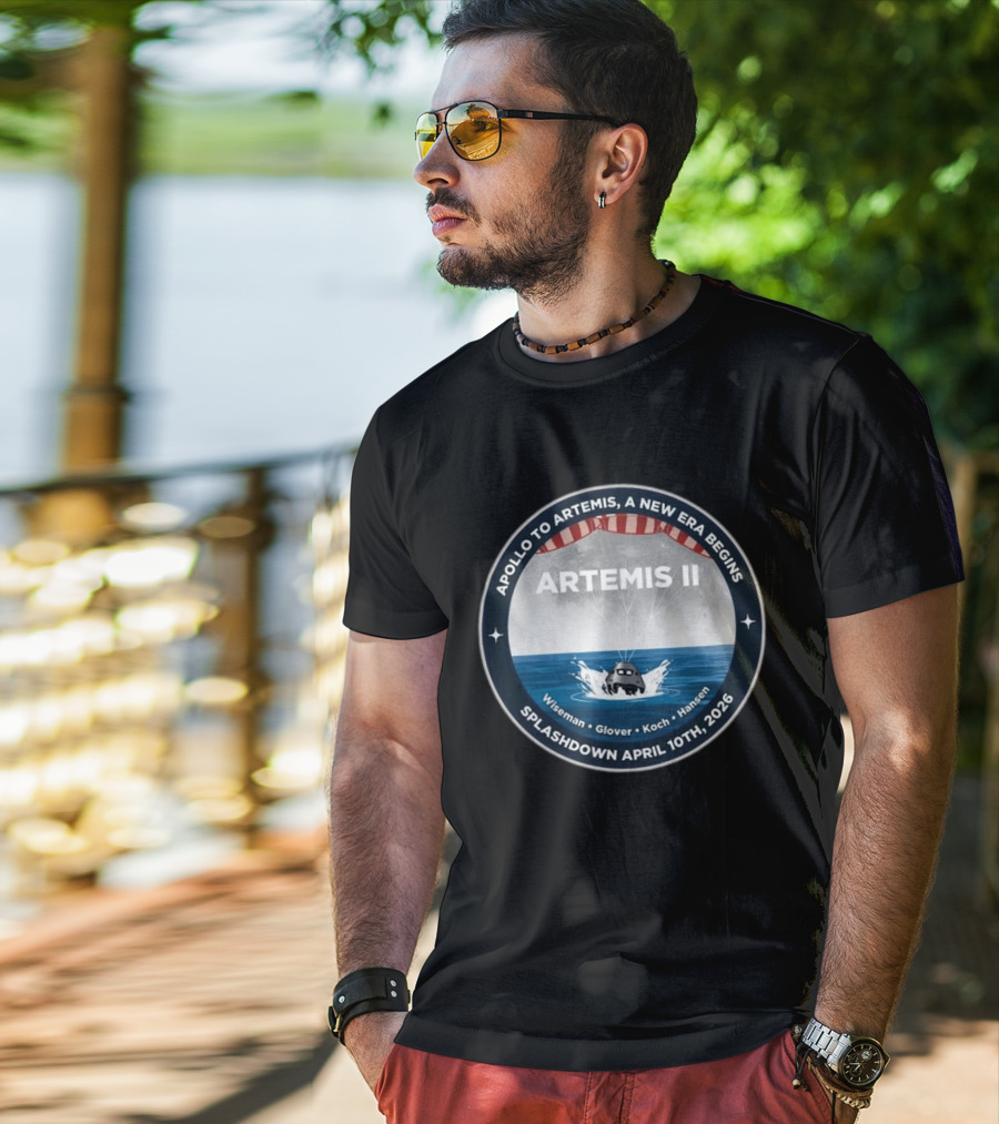 Artemis II Apollo To Artemis Mission Splashdown April 10th 2026 Wiseman Glover Koch Hansen T-Shirt