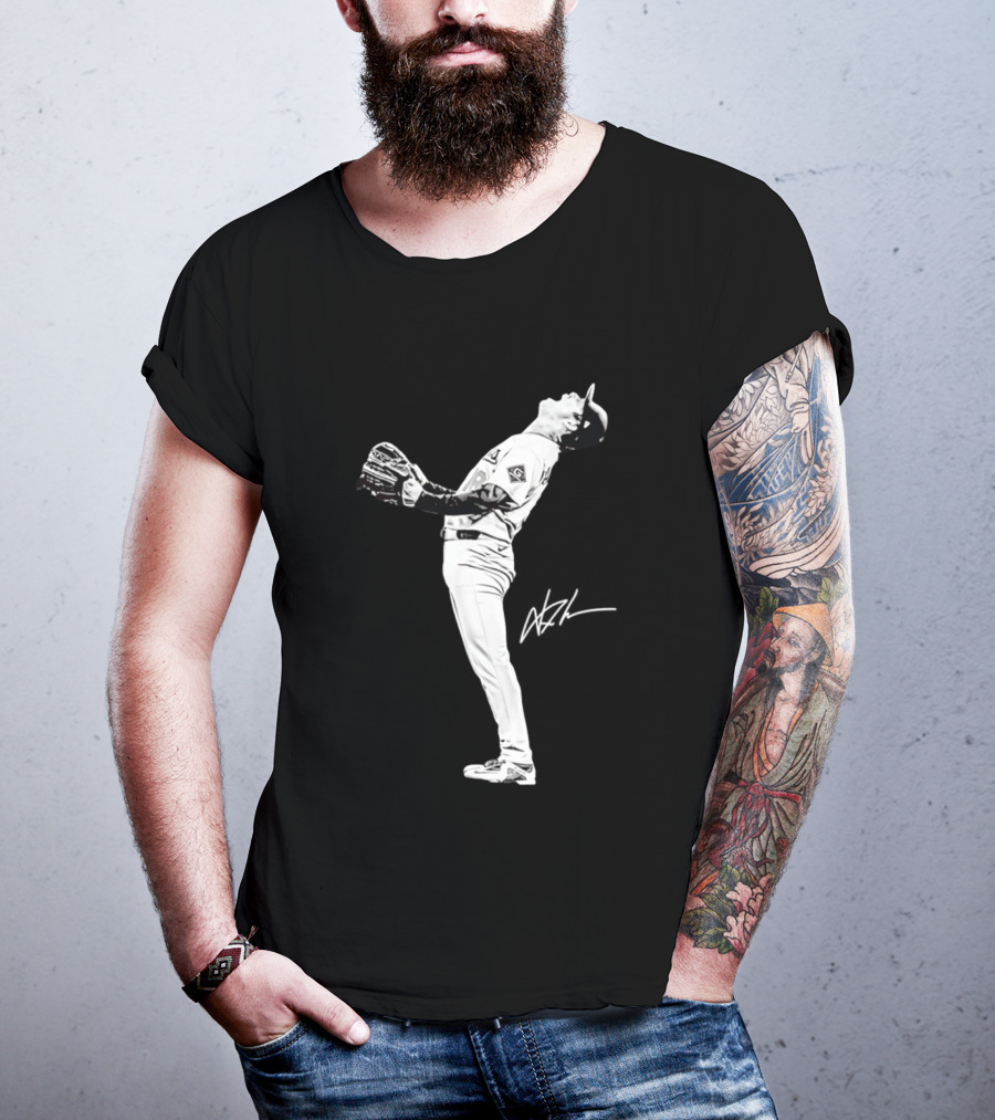 Yoshinobu Yamamoto Los Angeles Dodgers 2026 Player Action Pose T-Shirt