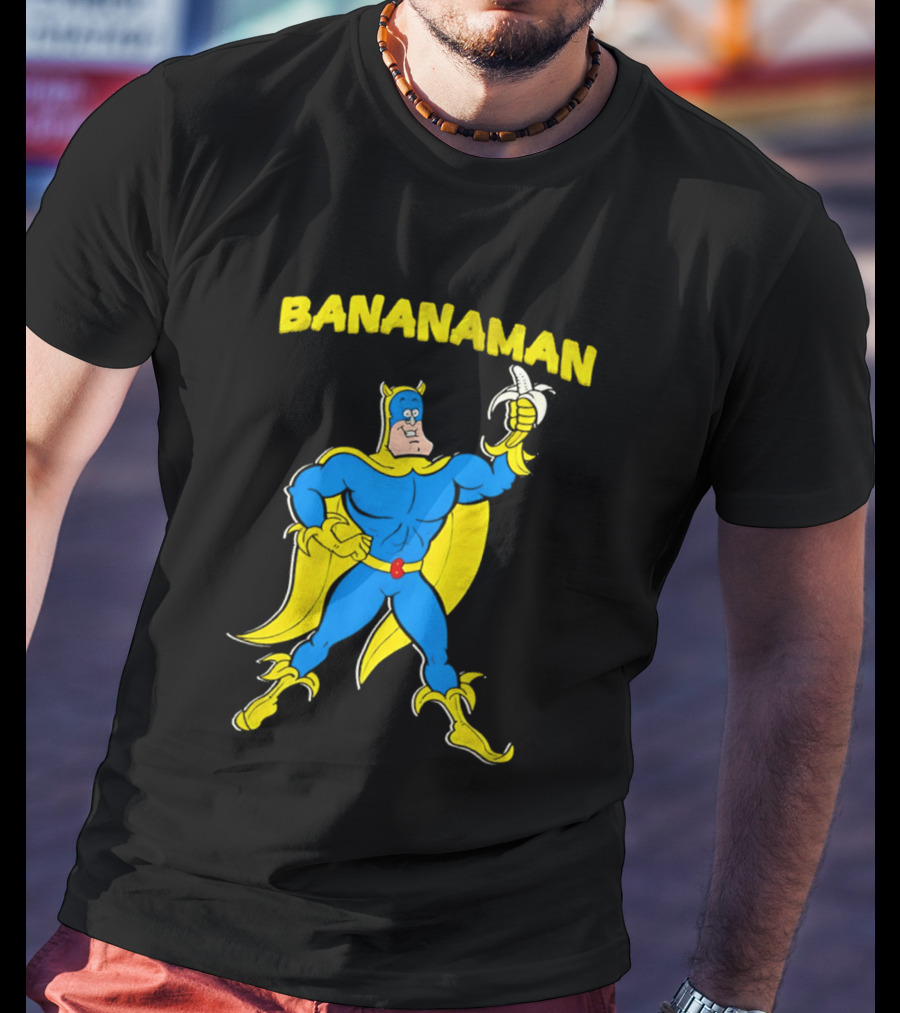 Bananaman Cartoon Superhero With Banana T-Shirt