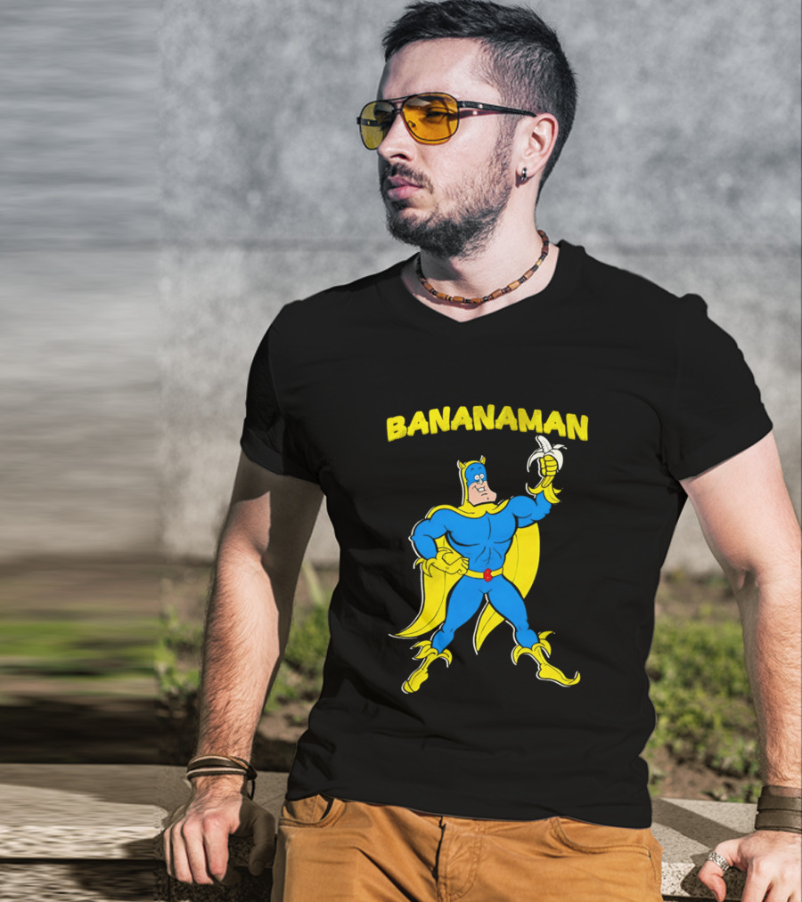 Bananaman Cartoon Superhero With Banana T-Shirt
