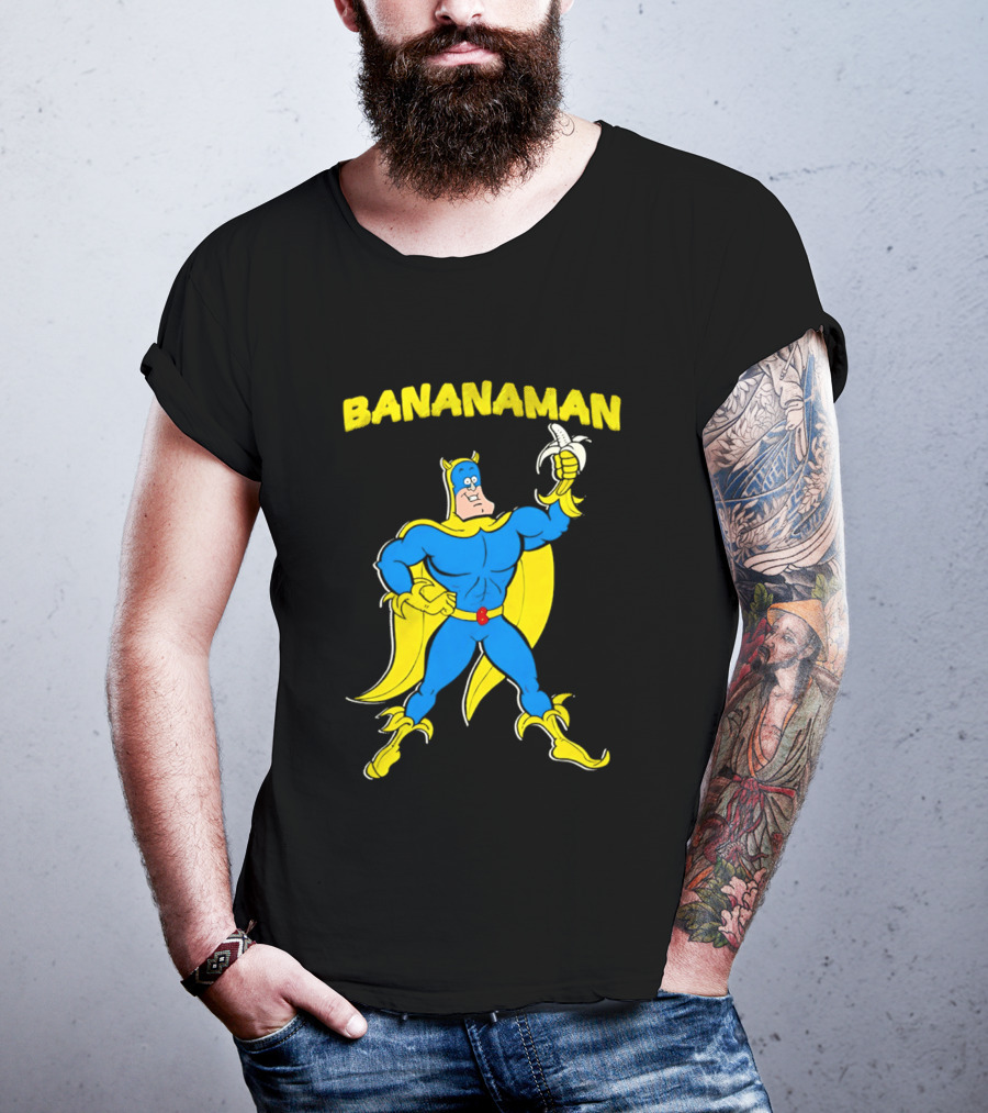 Bananaman Cartoon Superhero With Banana T-Shirt