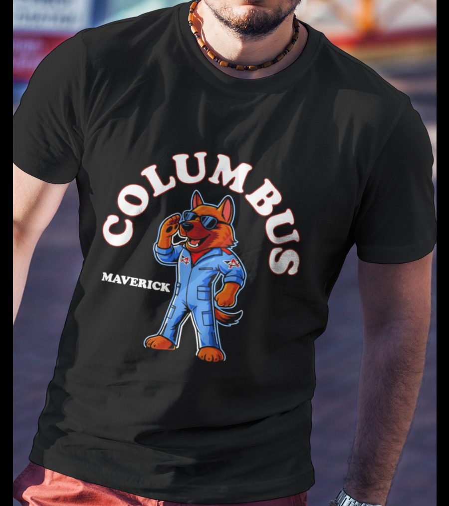 Columbus Maverick Aviator Wolf Mascot Pilot Jumpsuit 2026 T-Shirt