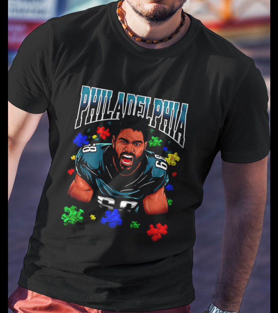 Jalen Carter Philadelphia Eagles Puzzle Piece Football T-Shirt