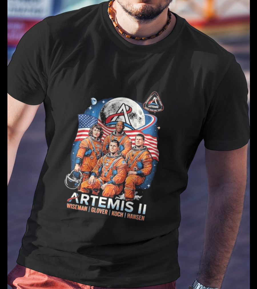 NASA Artemis II Wiseman Glover Koch Hansen Astronauts Return To Earth Moon Mission T-Shirt