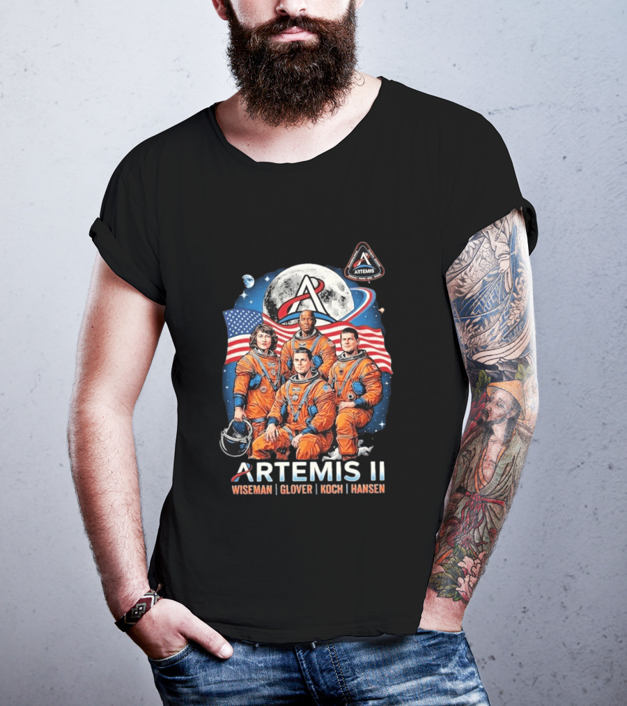 NASA Artemis II Wiseman Glover Koch Hansen Astronauts Return To Earth Moon Mission T-Shirt