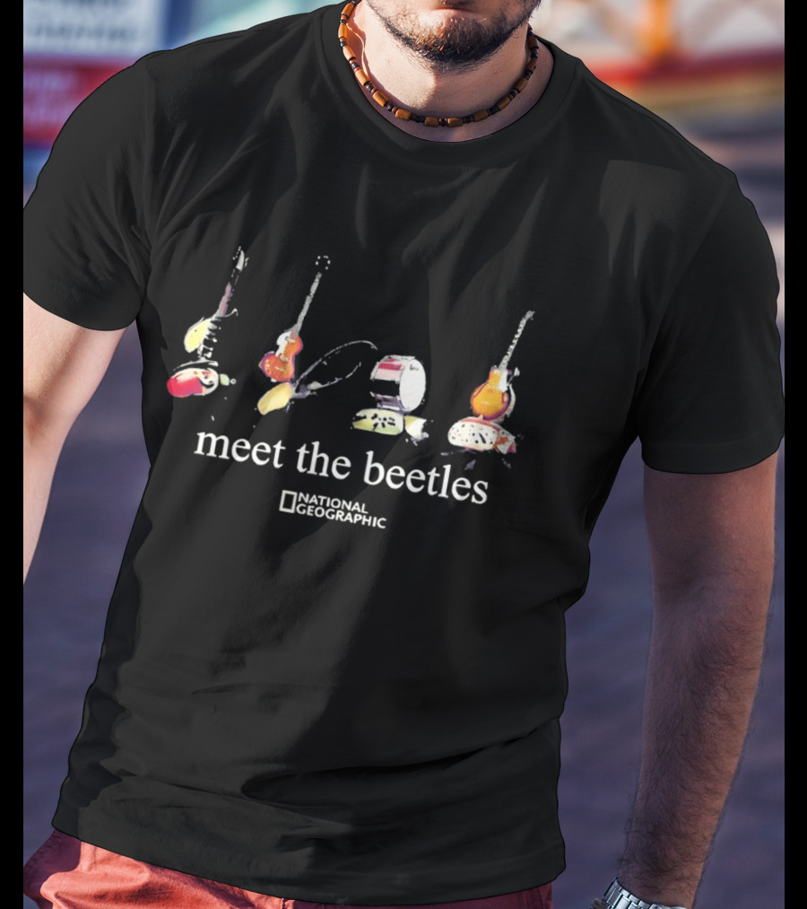 National Geographic Meet The Beetles Cotton Beatles Inspired Instruments T-Shirt