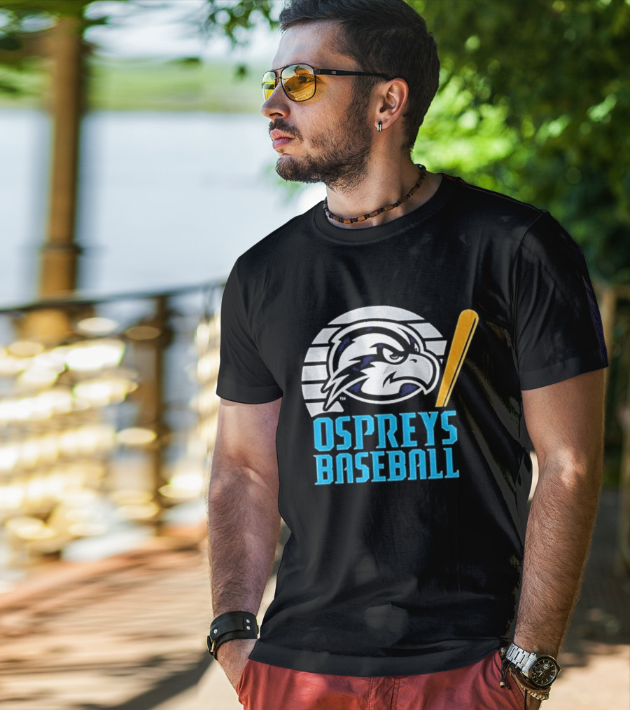 North Florida Ospreys Baseball Team Logo With Bat T-Shirt