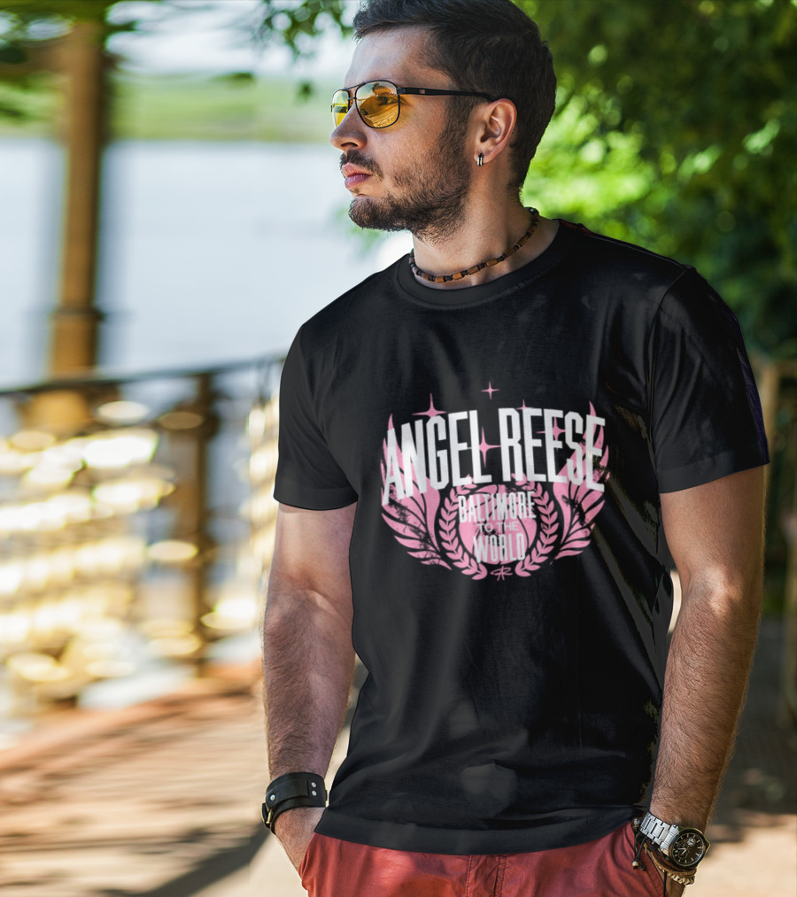 Angel Reese Baltimore To The World Laurel Wings Star Motif T-Shirt