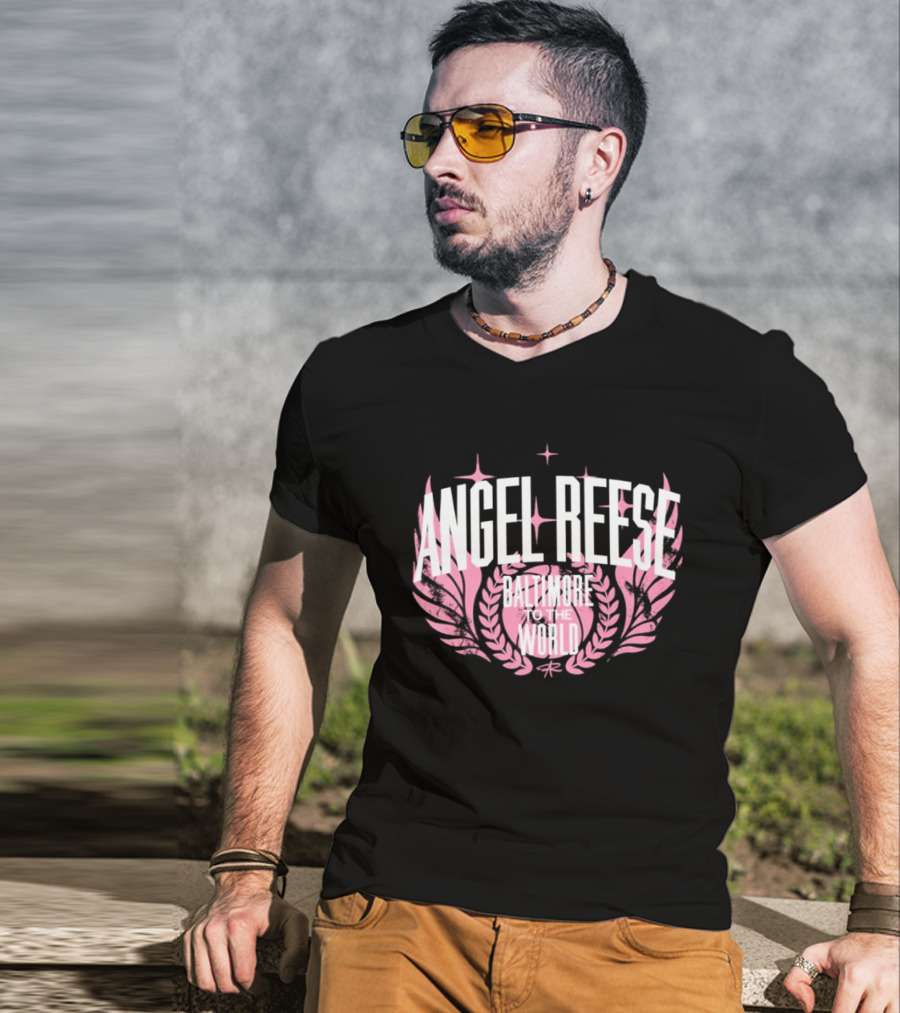 Angel Reese Baltimore To The World Laurel Wings Star Motif T-Shirt