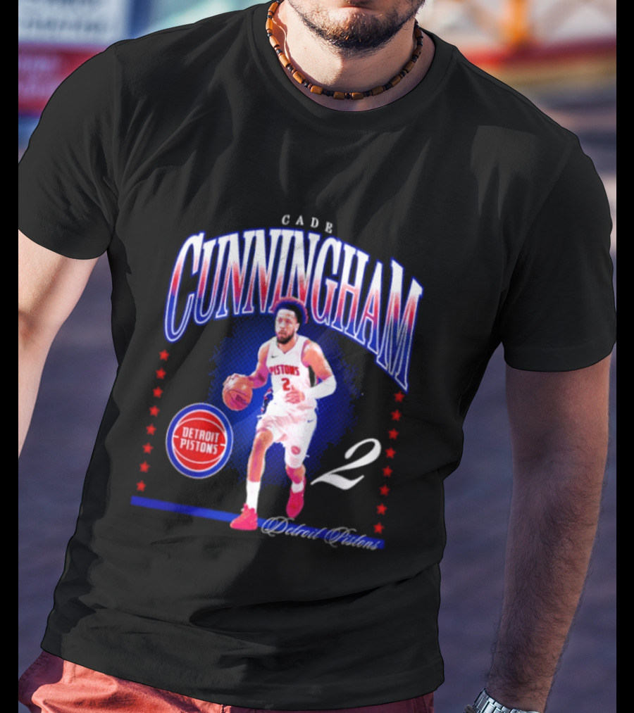 Cade Cunningham Detroit Pistons Star 2 Basketball T-Shirt