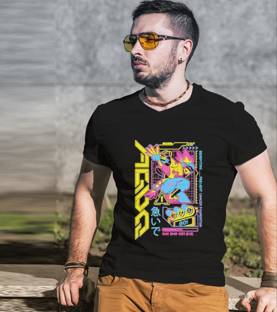 The Yetee AGDQ 26 Neon Anime Mech Retro Japanese T-Shirt