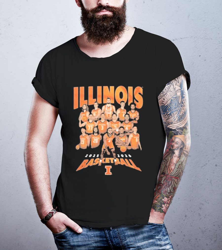 Illinois Basketball 2025 2026 Roster Players T-Shirt