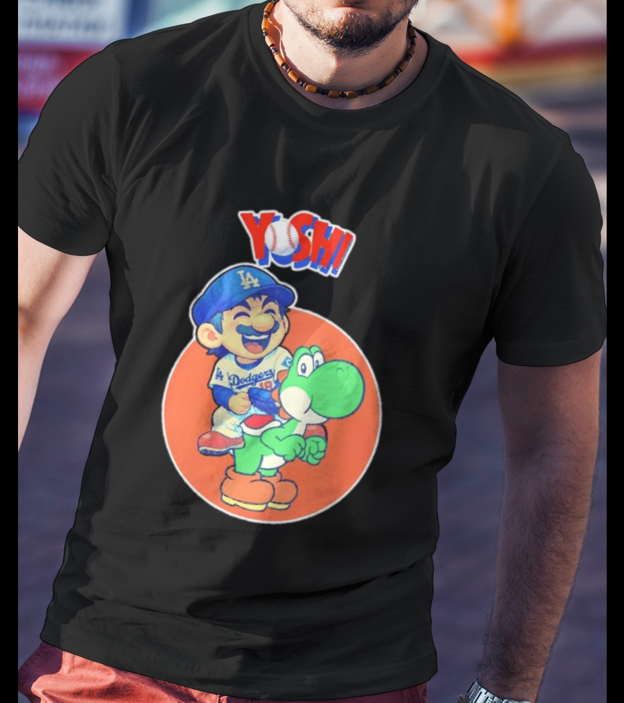 Yoshinobu Yamamoto Los Angeles Dodgers MLB Yoshi Cartoon Dodger Gear T-Shirt