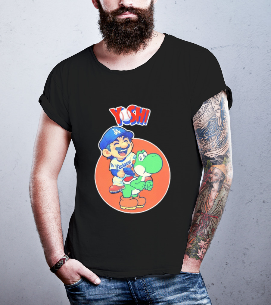 Yoshinobu Yamamoto Los Angeles Dodgers MLB Yoshi Cartoon Dodger Gear T-Shirt