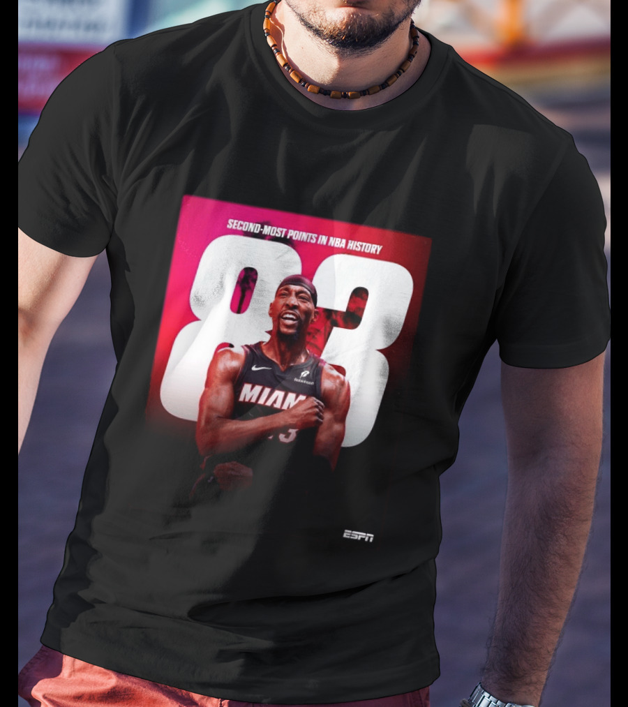 Bam Adebayo 83 Second Most Points NBA History Miami ESPN T-Shirt