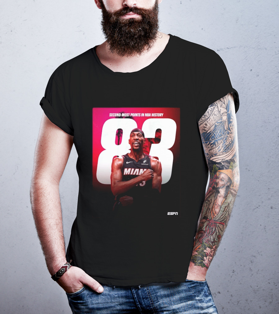 Bam Adebayo 83 Second Most Points NBA History Miami ESPN T-Shirt