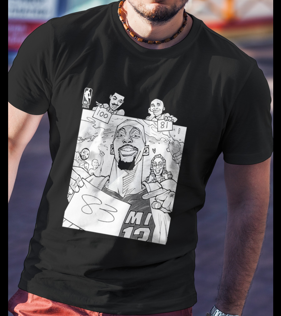 Bam Adebayo 83 Points Wilt Bam Kobe 2nd Highest Scoring Game NBA History Cartoon Miami 13 T-Shirt