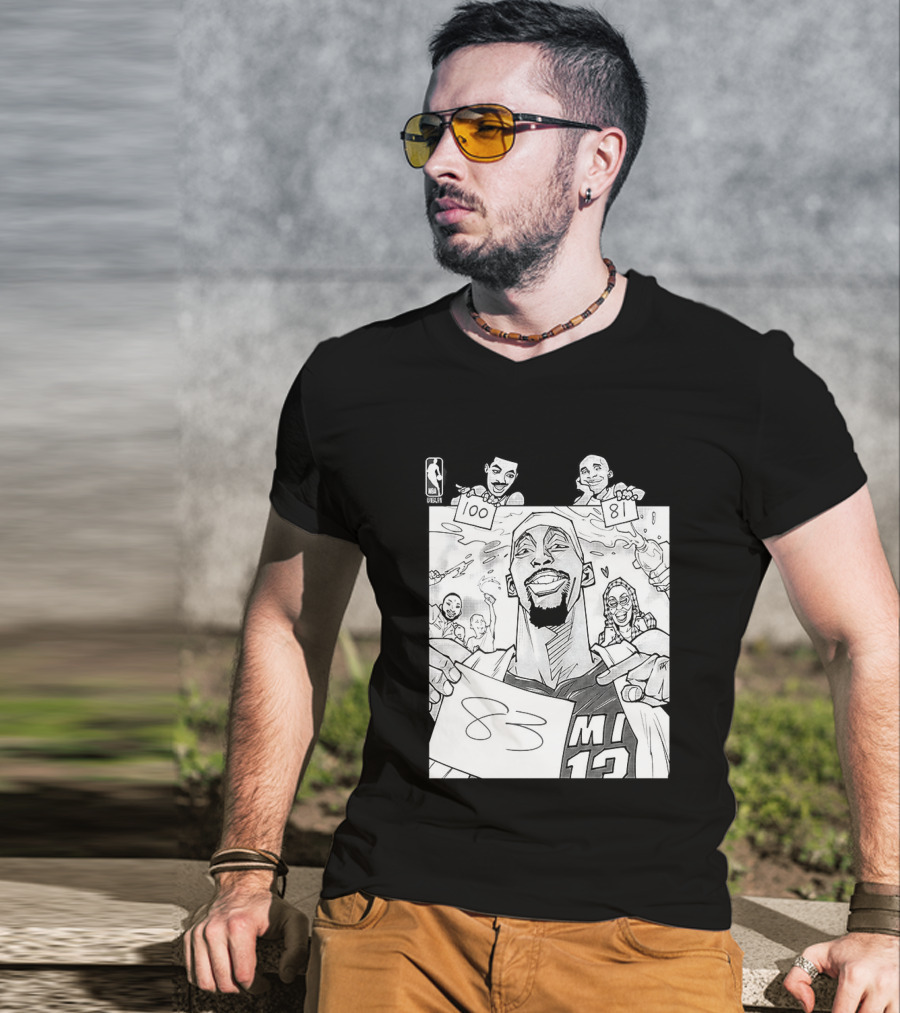 Bam Adebayo 83 Points Wilt Bam Kobe 2nd Highest Scoring Game NBA History Cartoon Miami 13 T-Shirt