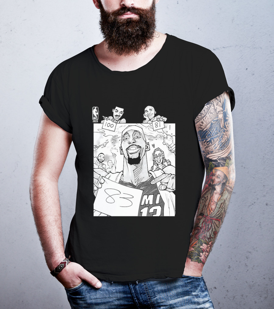 Bam Adebayo 83 Points Wilt Bam Kobe 2nd Highest Scoring Game NBA History Cartoon Miami 13 T-Shirt