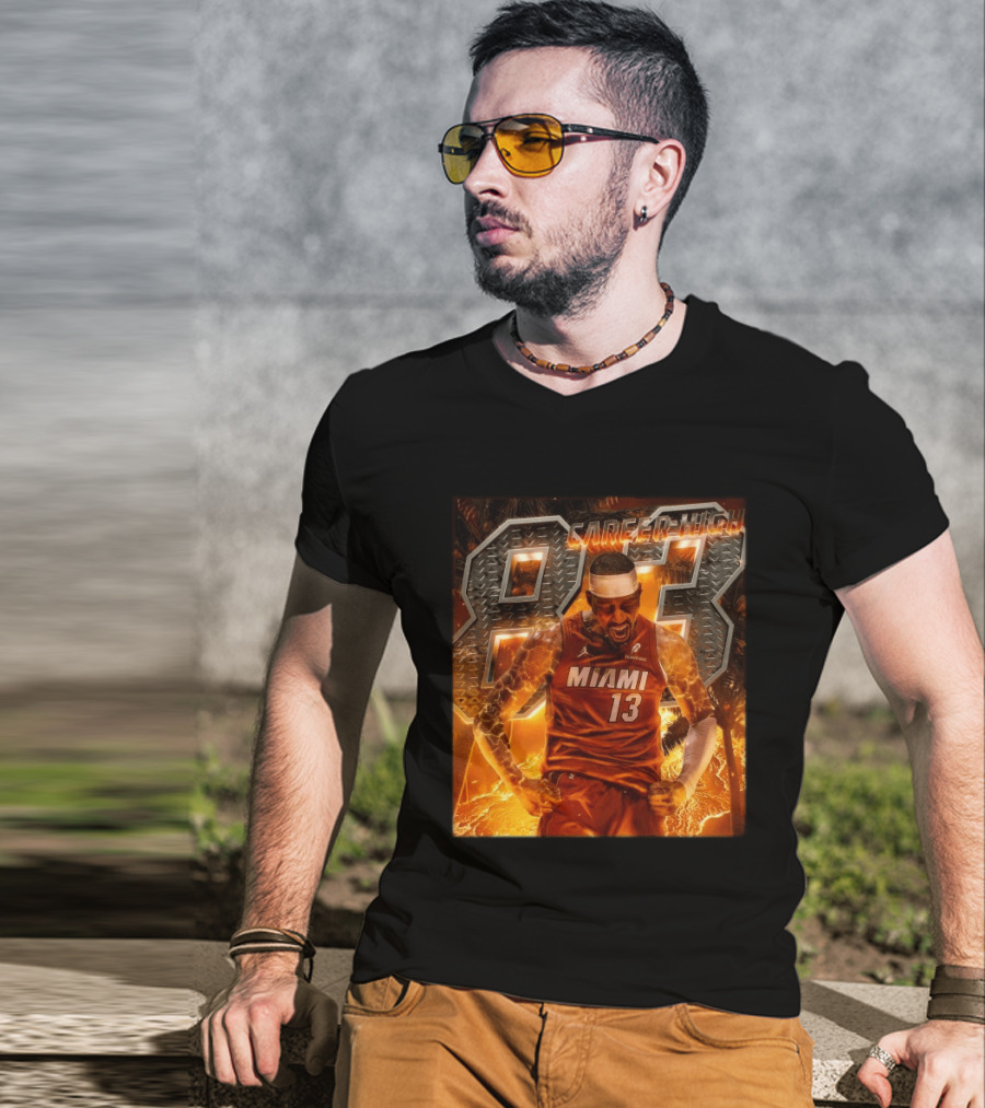 Carrer High 83 Miami Heat Bam Adebayo Goes Nuclear NBA Second Most Points T-Shirt