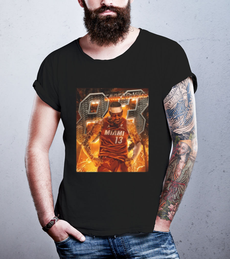 Carrer High 83 Miami Heat Bam Adebayo Goes Nuclear NBA Second Most Points T-Shirt
