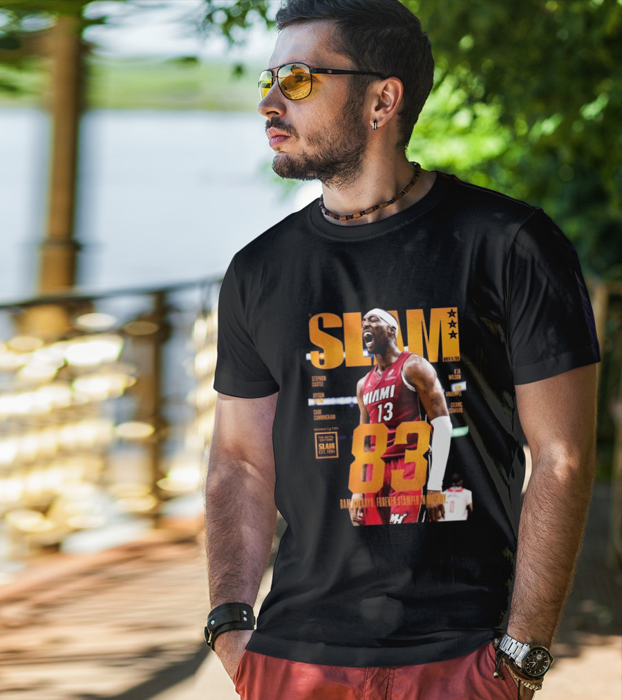SLAM 261 Bam Adebayo Miami Heat Metal Edition 83 Points Forever Stamped In History T-Shirt