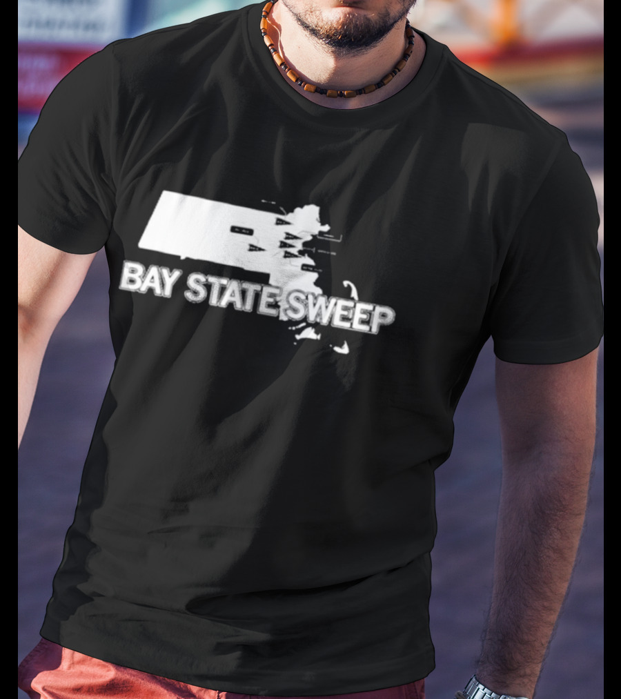 Bay State Sweep Massachusetts Map Landmarks T-Shirt