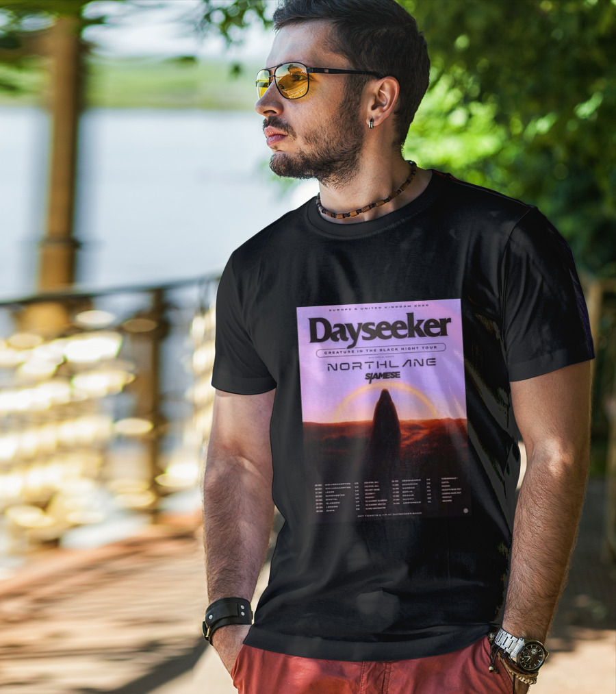 Dayseeker Europe UK 2026 Creature In The Black Night Tour With Northlane And Siamese T-Shirt