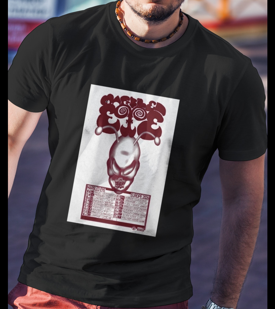Marbled Eye Europe 2026 Tour Dates Skull T-Shirt