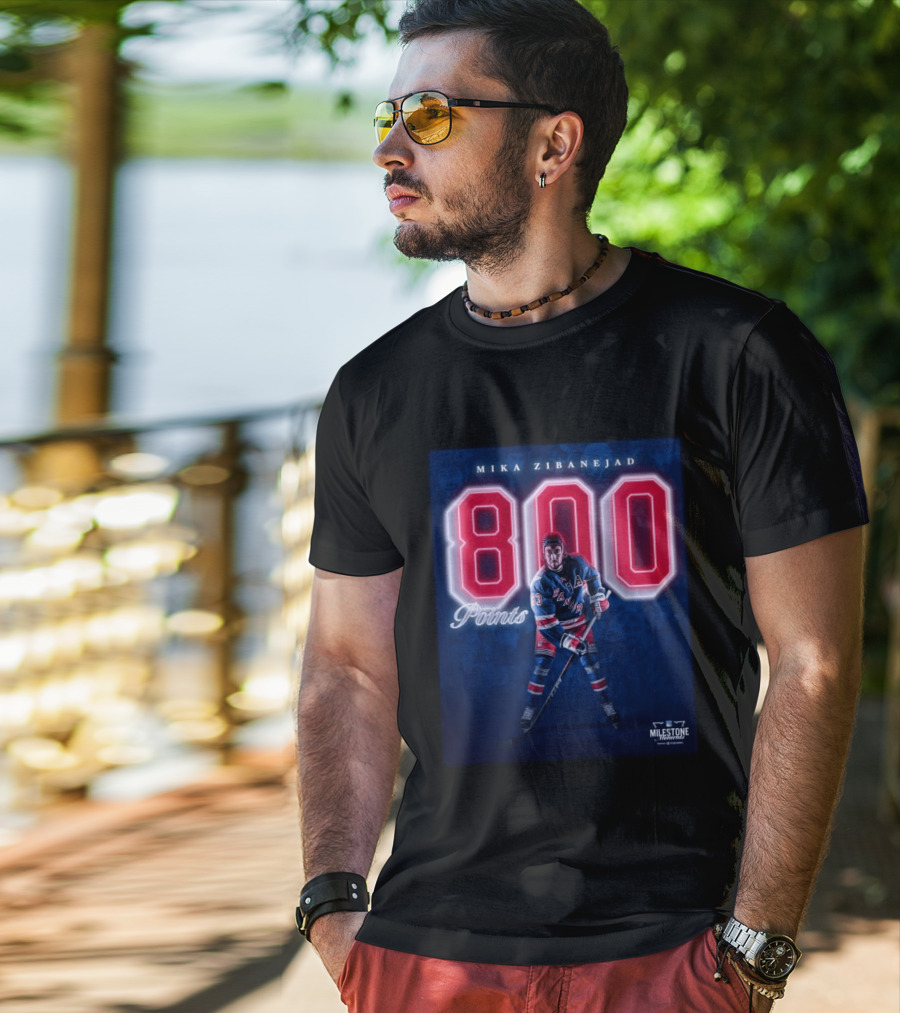 Mika Zibanejad 800 Points New York Rangers Milestone Moment T-Shirt