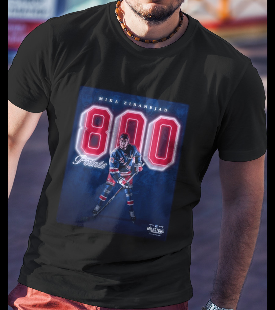 Mika Zibanejad 800 Points New York Rangers Milestone Moment T-Shirt