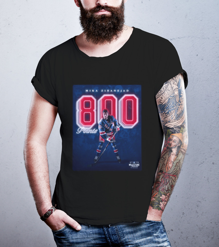 Mika Zibanejad 800 Points New York Rangers Milestone Moment T-Shirt