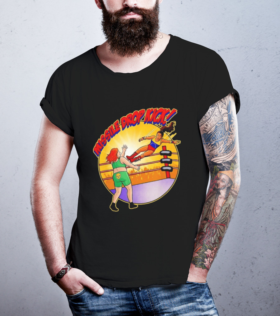 Missile Drop Kick Wrestling Move In Classic Ring Showdown T-Shirt