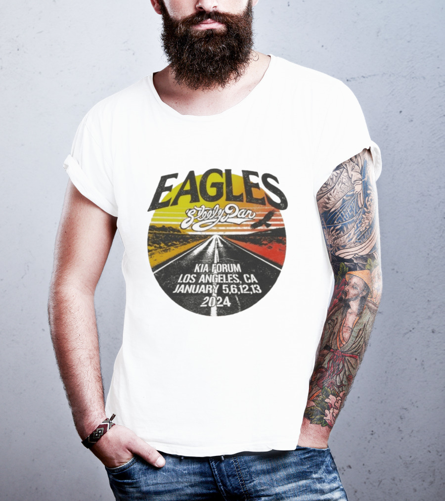 Eagles Steely Dan Kia Forum Los Angeles January 2024 Tour T-Shirt