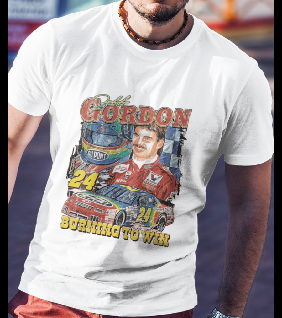 Jeff Gordon Dupont Racing 24 Burning To Win T-Shirt