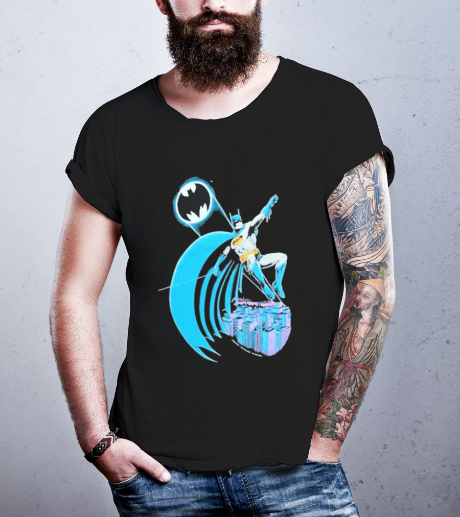 Wyco 1988 Batman DC Comics Retro Hero Gotham City Scene T-Shirt