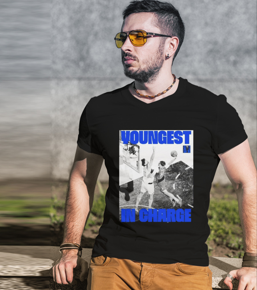 Youngest In Charge Cooper Flagg Dallas Mavericks Dunk T-Shirt