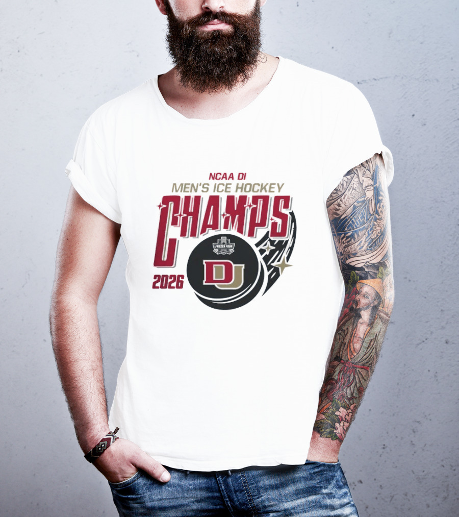 NCAA DI Men's Ice Hockey Champs 2026 DJ Denver Pioneers T-Shirt