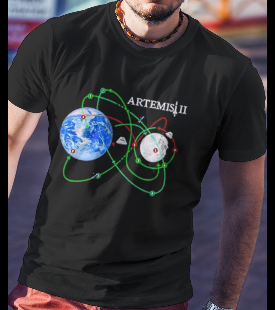 Artemis II NASA Moon Mission Pathways Earth And Moon T-Shirt