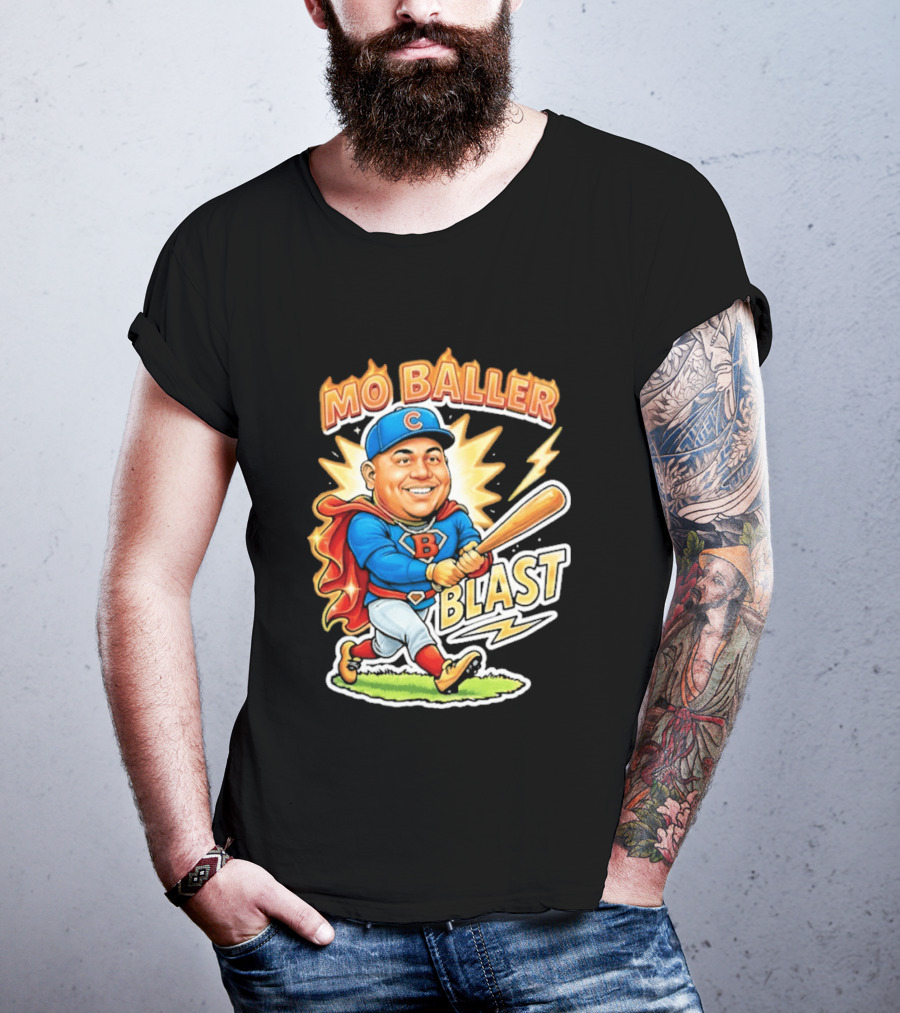 Mo Baller Blast Superhero Baseball Power T-Shirt