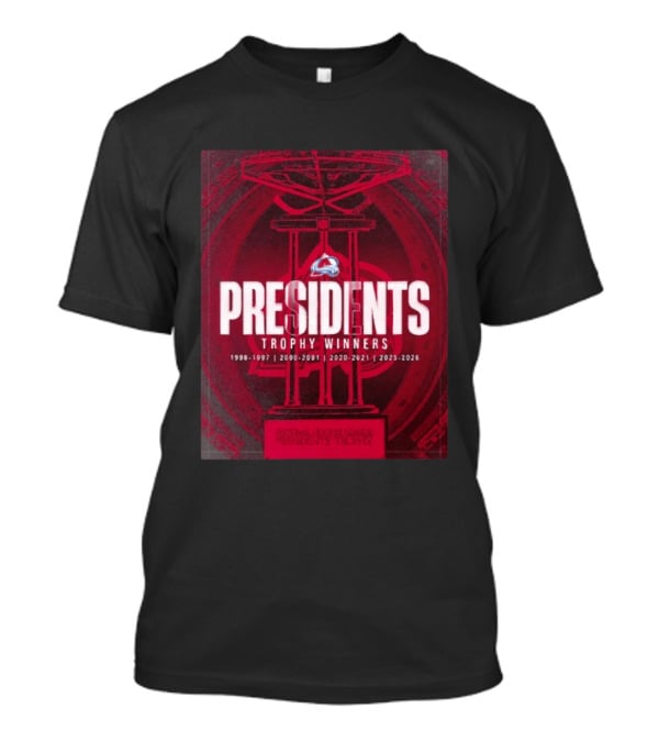 Colorado Avalanche Presidents Trophy Winners 1996 2026 National Hockey League T-Shirt