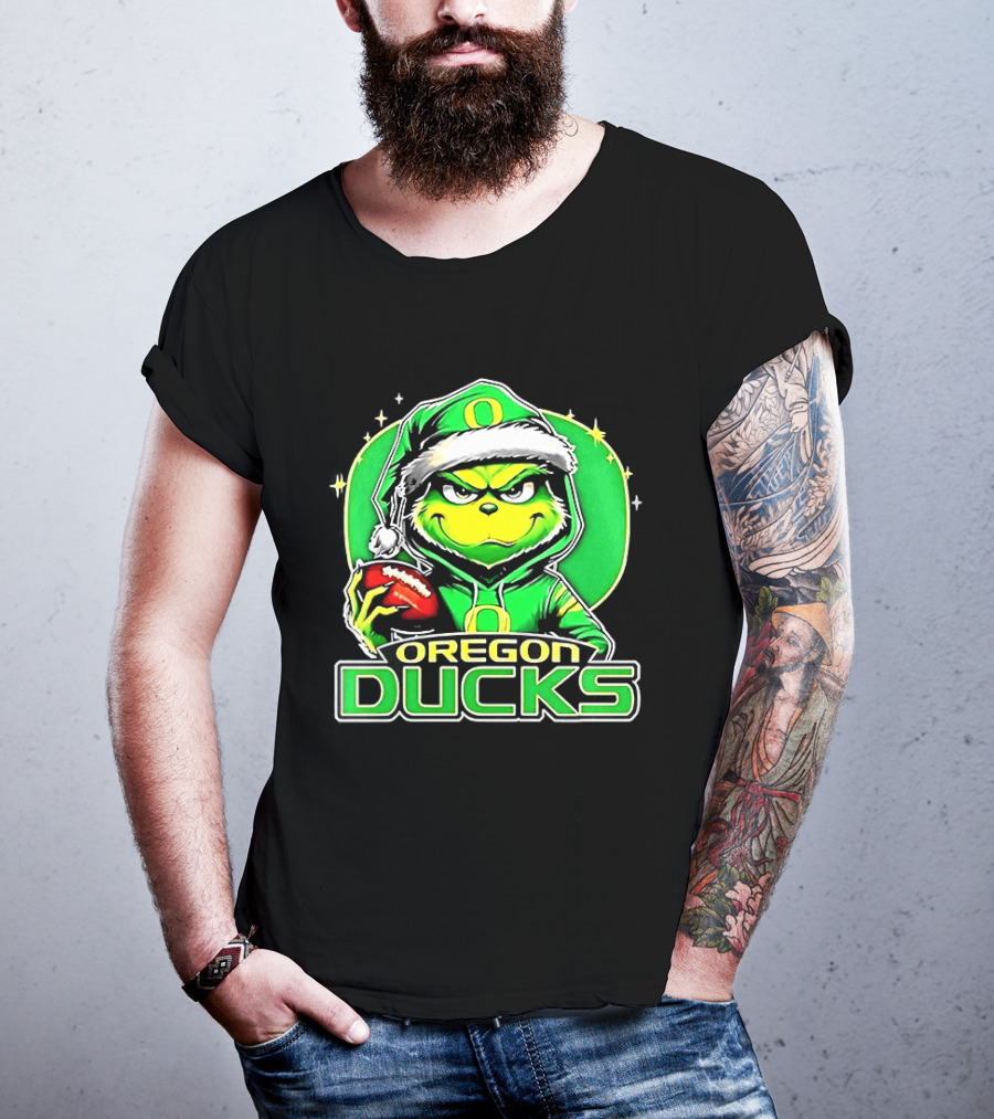 Santa Grinch Oregon Ducks Christmas 2025 T-Shirt