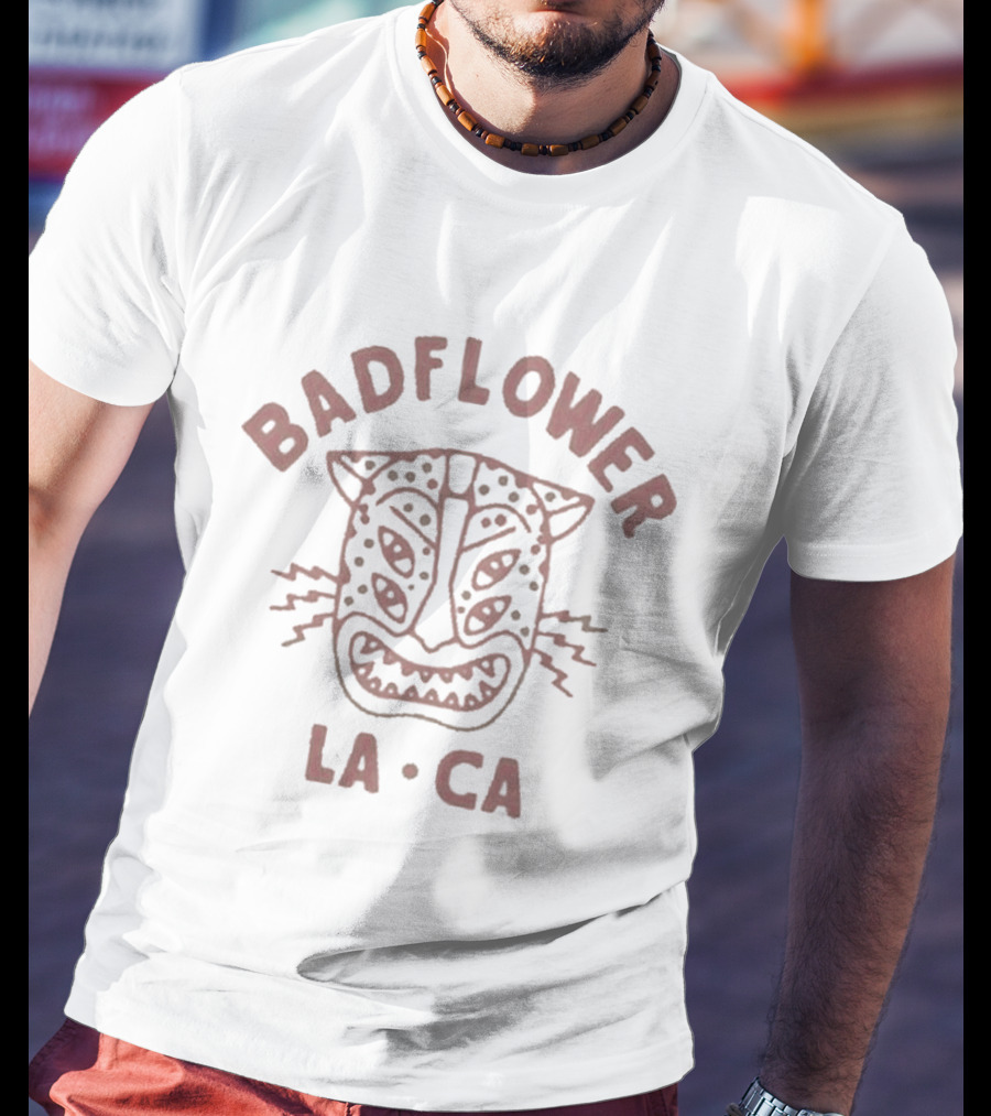 Badflower LA CA Crimson Jaguar Face T-Shirt