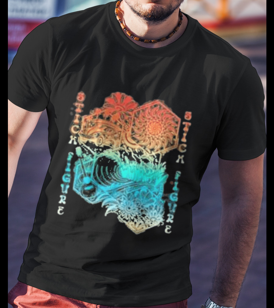 Stick Figure Coastal Cruiser Sun And Waves T-Shirt